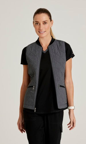 Barco Grey Anatomy Two-Tone Quilted Zip-Front Vest | 