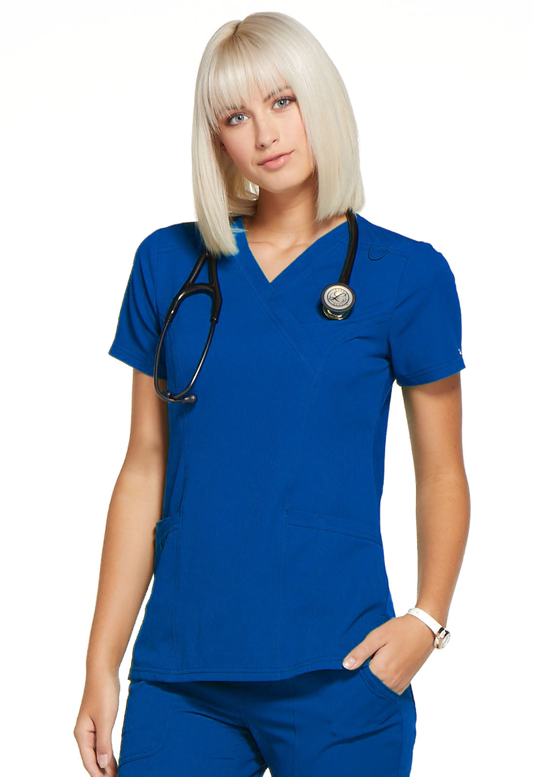 Elle Women Scrubs Top Mock Wrap #Elle620