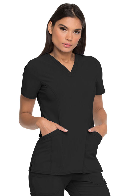 Dickies Advance Women Scrubs Top V-Neck with Patch Pockets #DK755