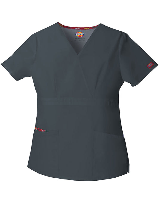 Women's EDS Signature Mock Wrap Scrub Top #86806