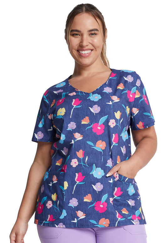 Dickies Prints V-Neck Top | DK700