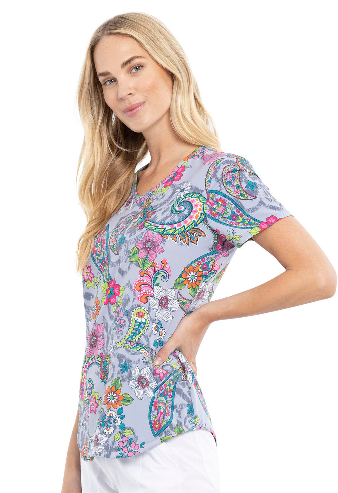 Cherokee Prints V-Neck Print Top | CK637