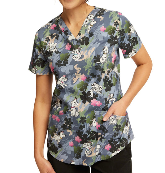 Tooniforms Disney V-Neck Print Top  #TF736