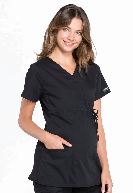 Cherokee WorkWear Maternity Mock Wrap Top | WW685